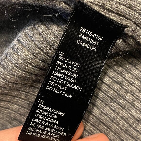 Vintage Y2K Forever 21 Grey Cropped Angora Shrug Cardigan w Sequin Bow! Medium - Picture 11 of 11